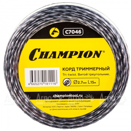 Корд триммерный Champion Tri-twist 2.7мм, 15м (витой треугольник)  в Набережных Челнах