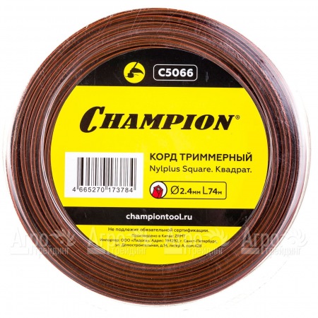 Корд триммерный Champion Nylplus Square 2.4мм, 74м (квадрат)+нож  в Набережных Челнах