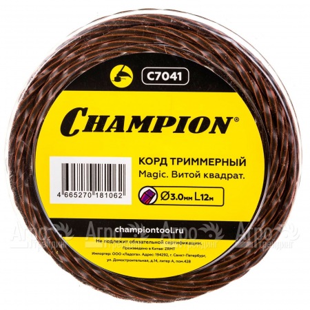 Корд триммерный Champion Magic 3мм, 12м (витой квадрат)  в Набережных Челнах