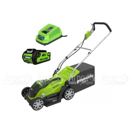 Газонокосилка аккумуляторная GreenWorks G-Max G40LM35K2 40V 35 см в Набережных Челнах