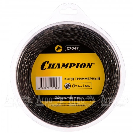 Корд триммерный Champion Tri-twist 2.7мм, 60м (витой треугольник)+нож  в Набережных Челнах